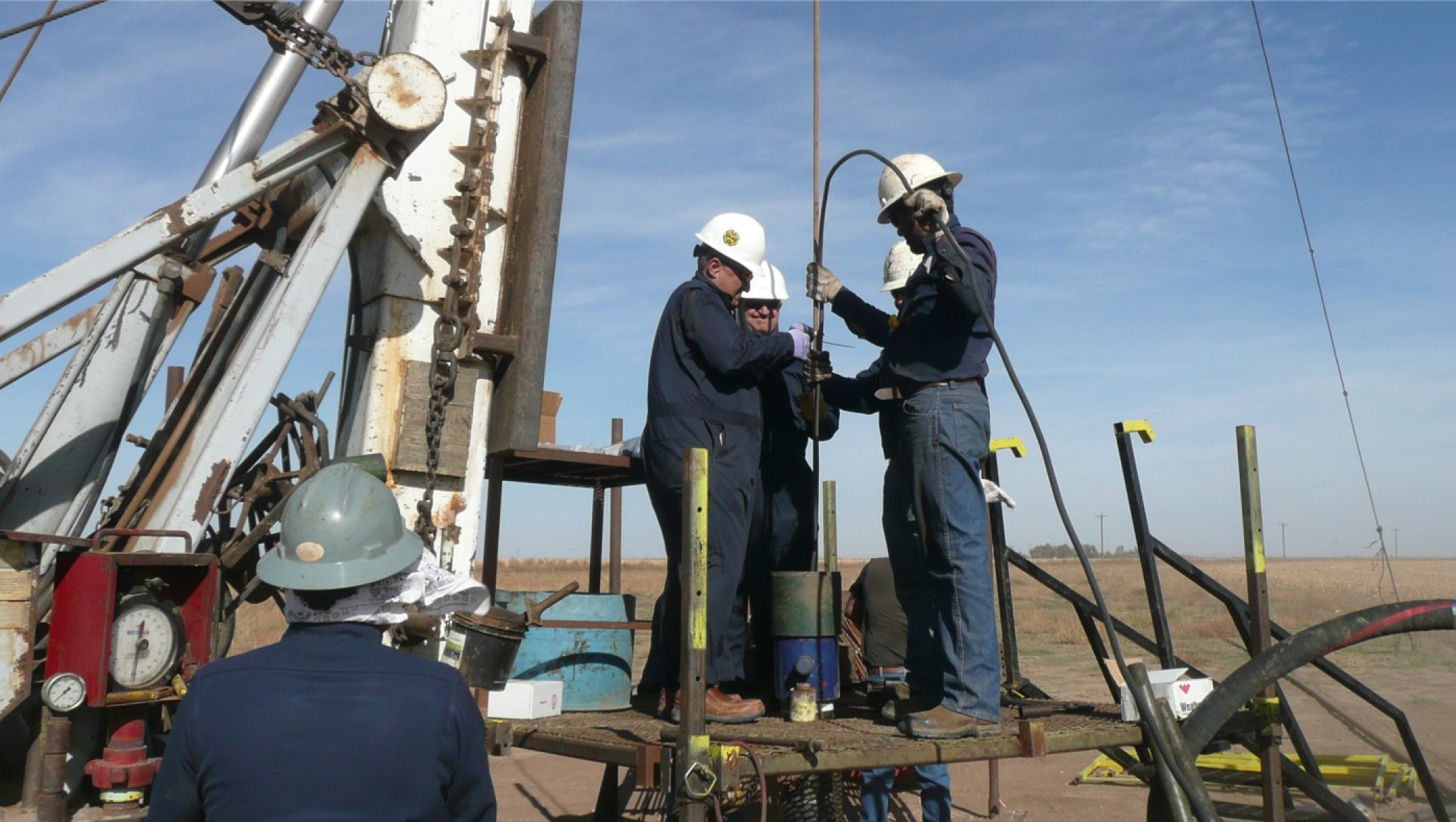 workers at drill site