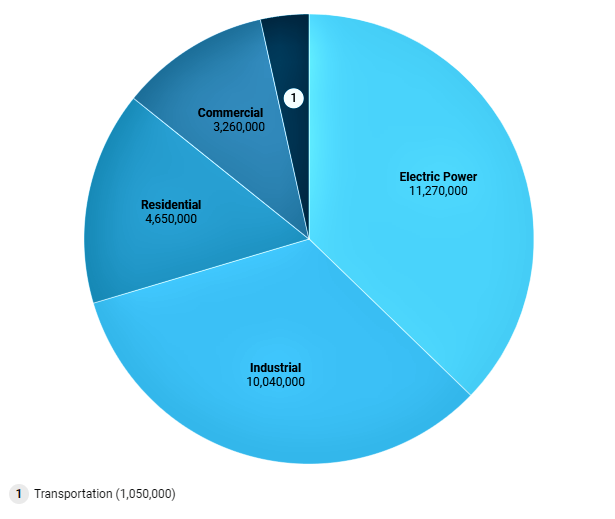 2021 U.S. Gas Consumption by Sector